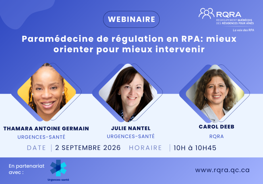Webinaire - Paramédecine de régulation en RPA: mieux orienter pour mieux intervenir