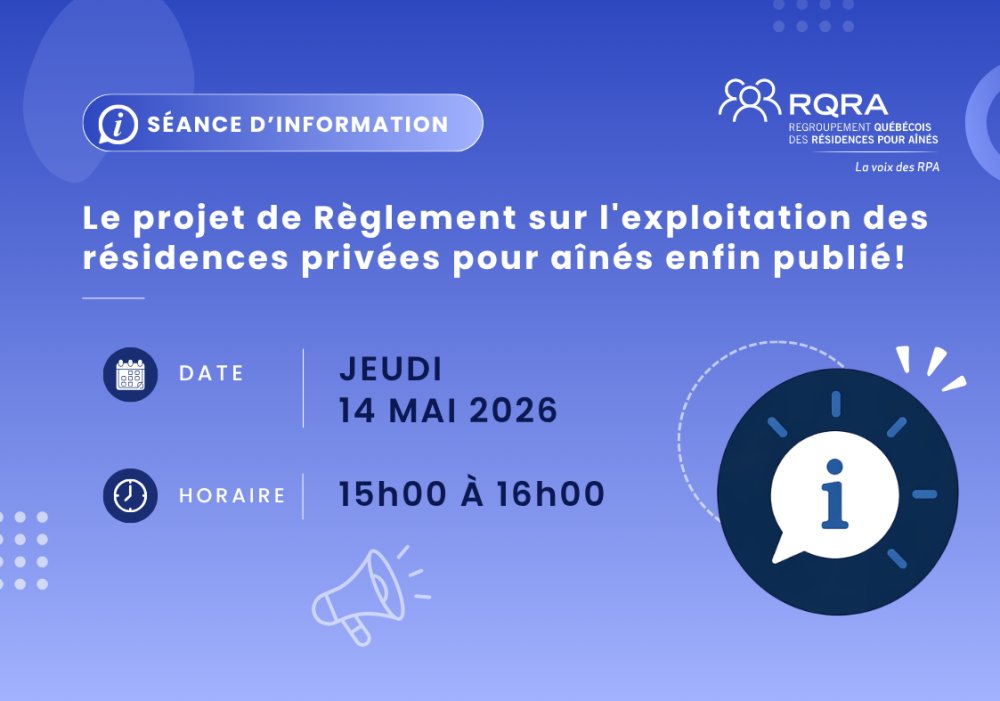Le projet de Règlement sur l’exploitation des résidences privées pour aînés enfin publié!
